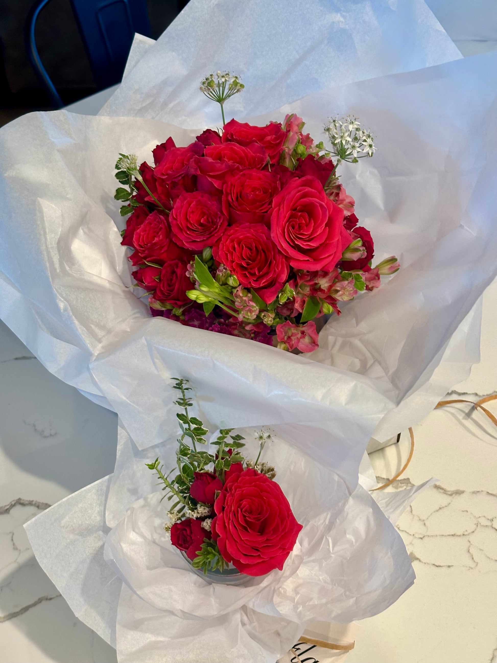 Homecoming Mini Bouquet & Boutonniere Set