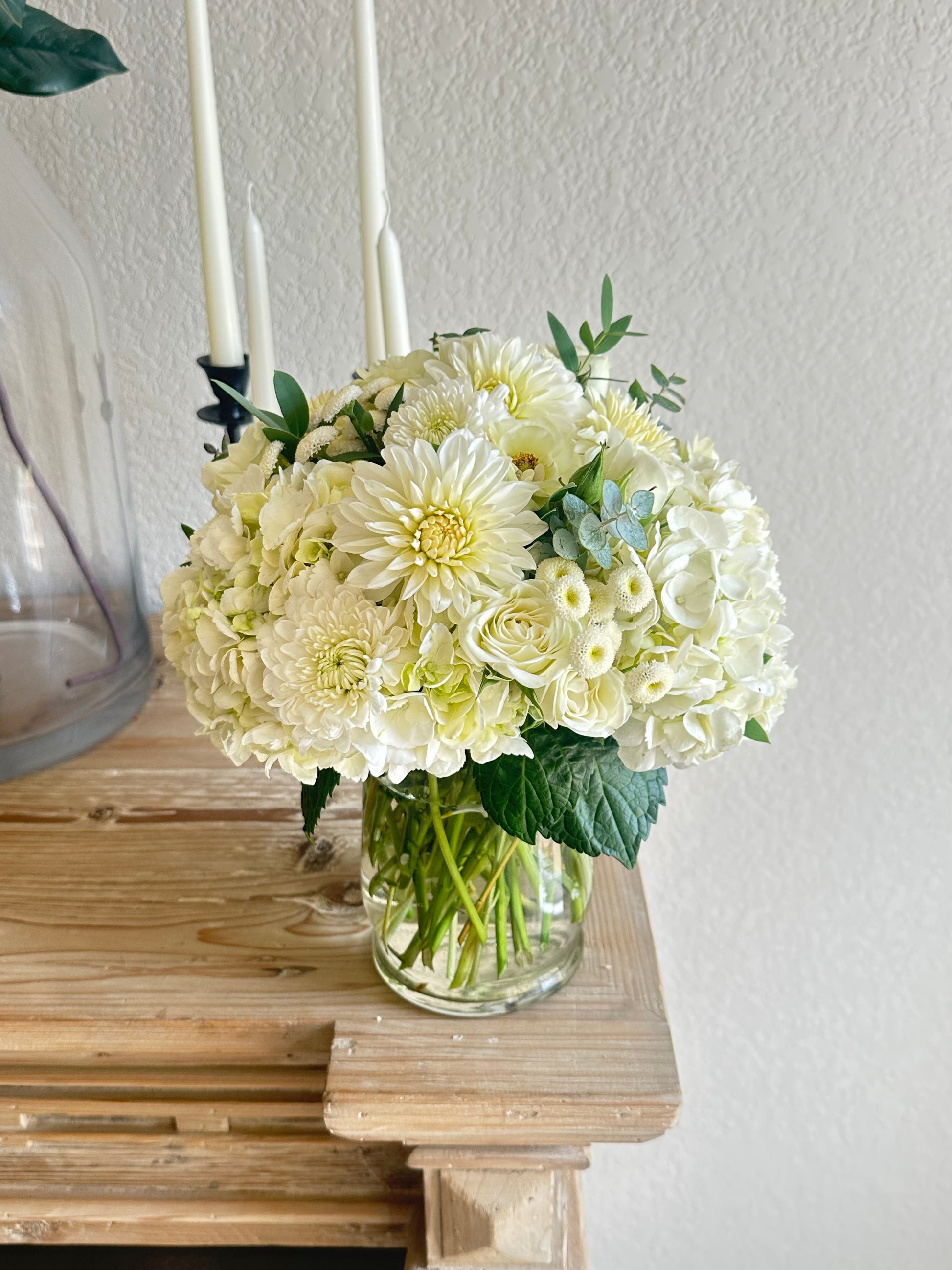 White & Green - Medium Bespoke - Vase