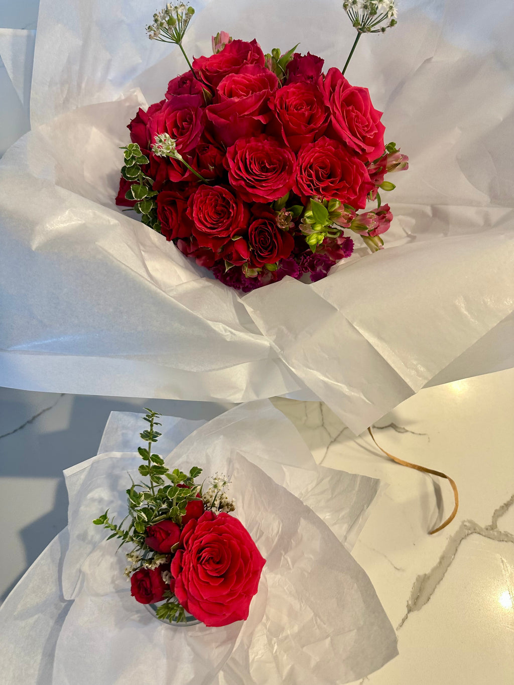 Homecoming Mini Bouquet & Boutonniere Set