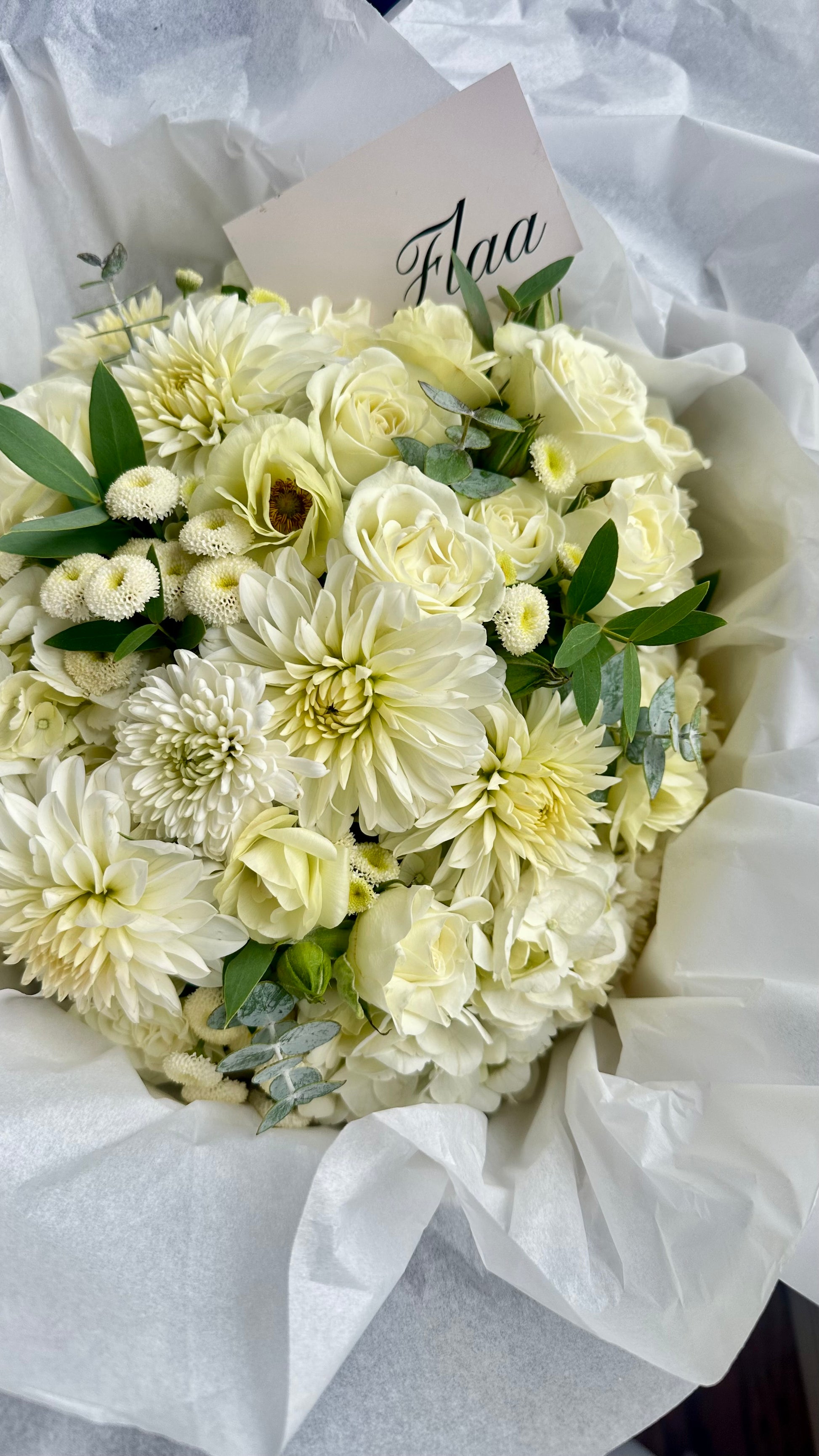 White & Green - Medium Bespoke - Vase